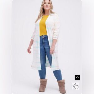 Torrid Super Soft Plush Tie Dye Duster Open Front Size 5